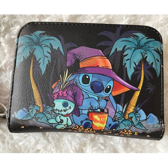 Loungefly Disney Stitch & Scrump Trick Or Treat Mini Zipper Wallet NEW Halloween - Picture 1 of 8